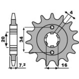 Pignon PBR acier standard - 520 2247 14 18NC | Oxmoto