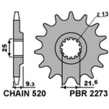 Pignon PBR acier standard - 520 2273 14 18NC | Oxmoto