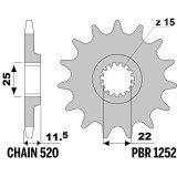 Pignon PBR acier standard - 520 1252 17 18NC | Oxmoto