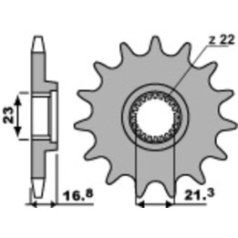 Pignon PBR acier standard - 520 443 16 18NC | Oxmoto