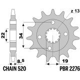 Pignon PBR acier standard - 520 2276 14 18NC | Oxmoto