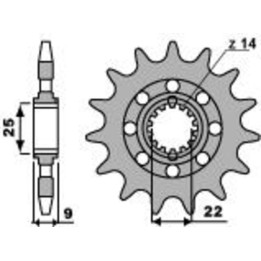 Pignon PBR acier standard - 525 2129 16 18NC | Oxmoto