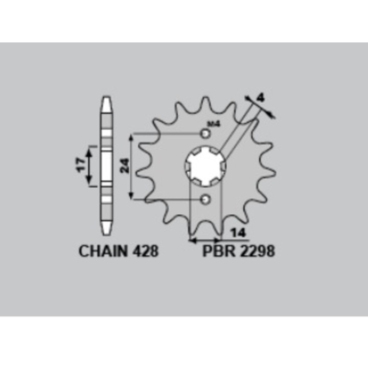 Pignon PBR acier standard - 428 2298 12 18NC | Oxmoto