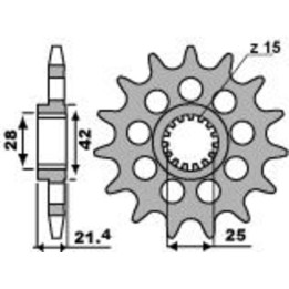 Pignon PBR acier standard - 525 2150 16 18NC | Oxmoto