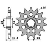 Pignon PBR acier standard - 525 2150 16 18NC | Oxmoto