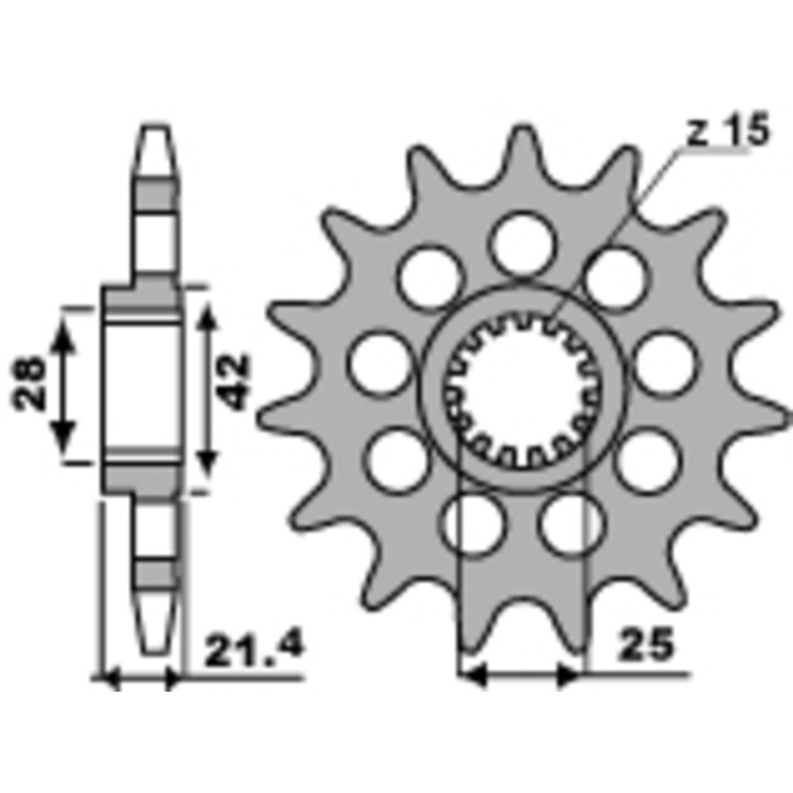 Pignon PBR acier standard - 525 2150 15 18NC | Oxmoto