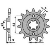 Pignon PBR acier standard - 428 576 19 18NC | Oxmoto