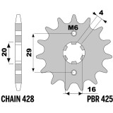 Pignon PBR acier standard - 428 425 14 18NC | Oxmoto