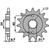 Pignon PBR acier standard - 520 525 16 18NC | Oxmoto