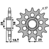 Pignon PBR acier standard - 525 2078 14 18NC | Oxmoto