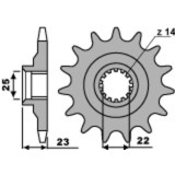 Pignon PBR acier standard - 520 548 14 18NC | Oxmoto