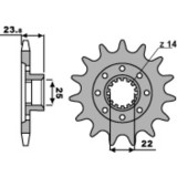 Pignon PBR acier standard - 525 2253 14 18NC | Oxmoto