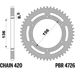 Couronne PBR acier standard - 420 4726 58 C45 | Oxmoto