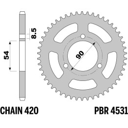 Couronne PBR acier standard - 420 4531 48 F | Oxmoto