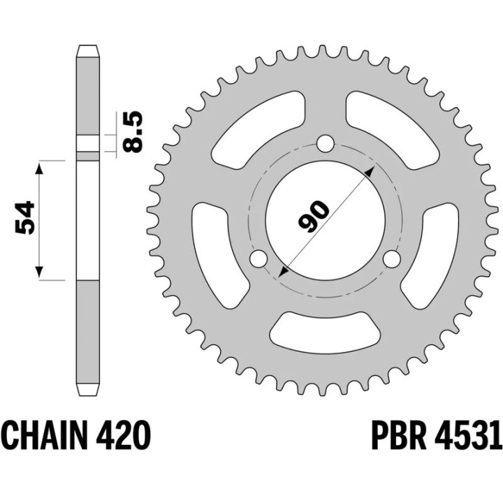 Couronne PBR acier standard - 420 4531 48 F | Oxmoto