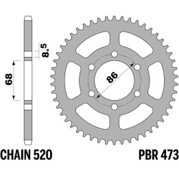 Couronne PBR acier standard - 520 473 40 C45 | Oxmoto