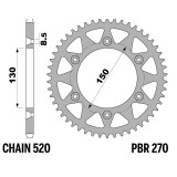 Couronne PBR alu Twin color - 520 270 49 TC4 | Oxmoto