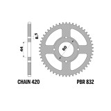 Couronne PBR acier standard - 420 832 45 C45 | Oxmoto