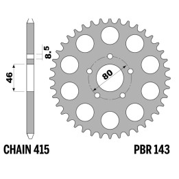 Couronne PBR acier standard - 415 143 44 F | Oxmoto