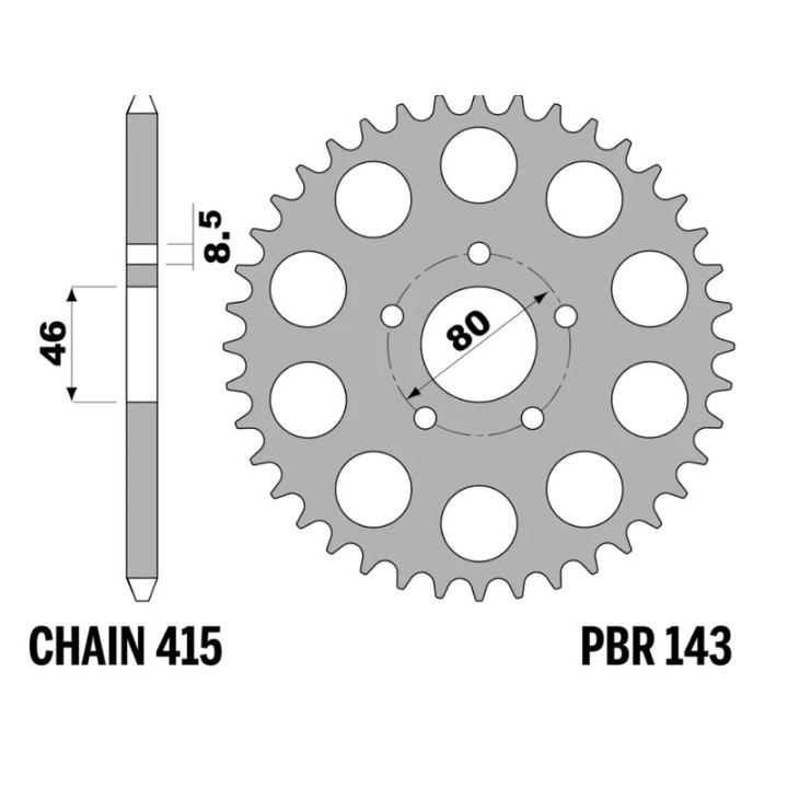 Couronne PBR acier standard - 415 143 42 F | Oxmoto