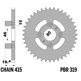 Couronne PBR acier standard - 415 319 46 F | Oxmoto