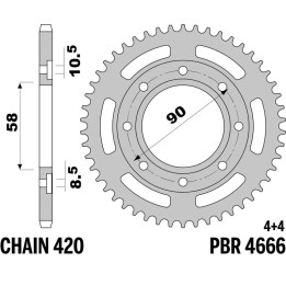 Couronne PBR acier standard - 420 4666 37 F | Oxmoto