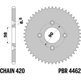 Couronne PBR Acier Standard - 420 4462 34 F | Oxmoto