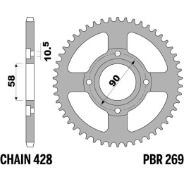 Couronne PBR Acier Standard - 428 269 44 C45 | Oxmoto