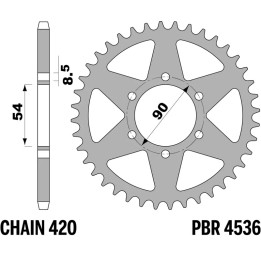 Couronne PBR acier standard - 420 4536 60 F | Oxmoto