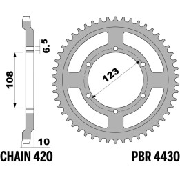 Couronne PBR acier standard - 420 4430 52 F | Oxmoto