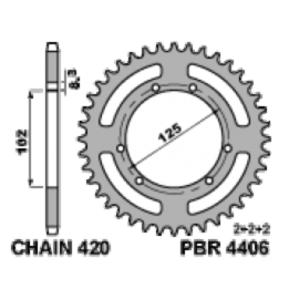 Couronne PBR Acier Standard - 420 4406 46 F | Oxmoto
