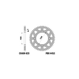 Couronne PBR alu standard - 420 4453 50 L | Oxmoto