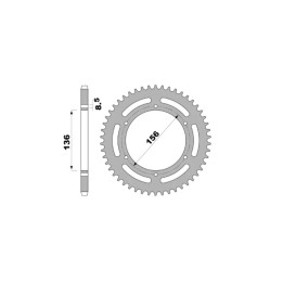 Couronne PBR alu standard - 420 4726 58 L5 | Oxmoto
