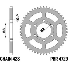 Couronne PBR Acier Standard - 428 4729 37 C45 | Oxmoto