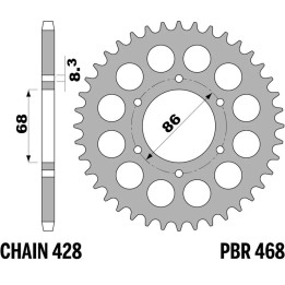 Couronne PBR Acier Standard - 428 468 46 F | Oxmoto
