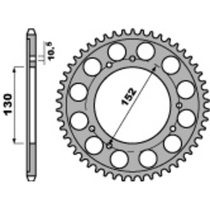 Couronne PBR acier standard - 530 713 46 C45 | Oxmoto