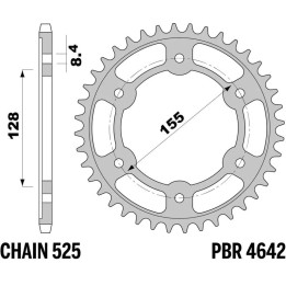 Couronne PBR Acier Renforcé - 525 4642 38 C45T | Oxmoto