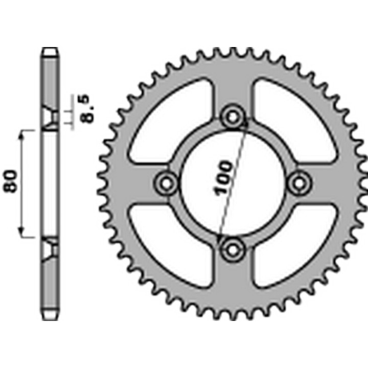 Couronne PBR alu standard - 420 238 36 L | Oxmoto