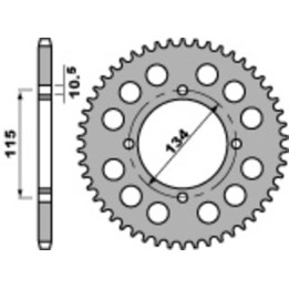 Couronne PBR acier standard - 530 711 46 C45 | Oxmoto