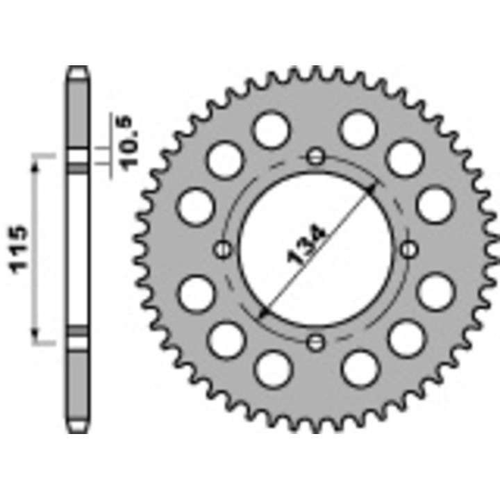 Couronne PBR acier standard - 530 711 46 C45 | Oxmoto