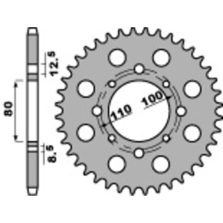Couronne PBR Acier Standard - 630 333 38 C45 | Oxmoto