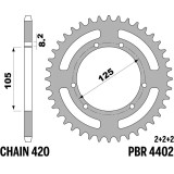 Couronne PBR Acier Standard - 420 4402 52 F | Oxmoto