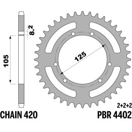 Couronne PBR Acier Standard - 420 4402 62 F | Oxmoto