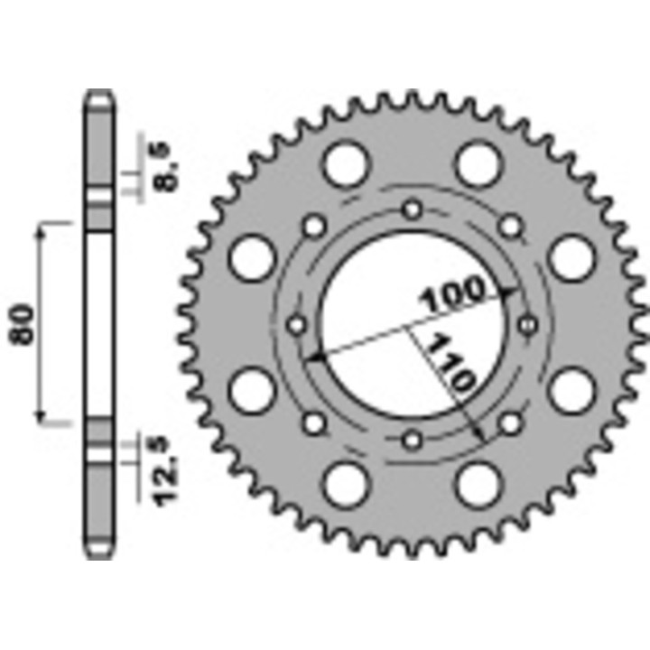 Couronne PBR acier standard - 520 819 41 C45 | Oxmoto