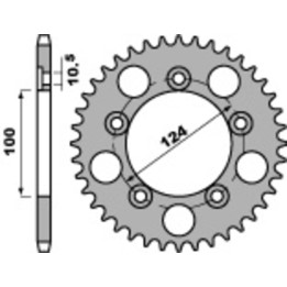 Couronne PBR acier standard - 525 4443 41 C45 | Oxmoto