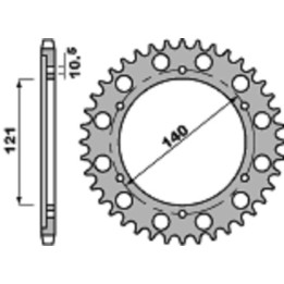 Couronne PBR acier standard - 530 4435 40 C45 | Oxmoto