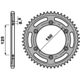 Couronne PBR Acier Standard - 520 4507 45 C45 | Oxmoto