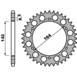 Couronne PBR acier standard - 525 4589 44 C45 | Oxmoto