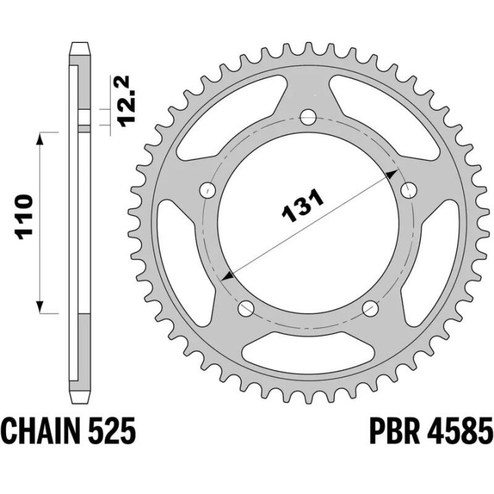 Couronne PBR Acier Renforcé - 525 4585 45 C45T | Oxmoto