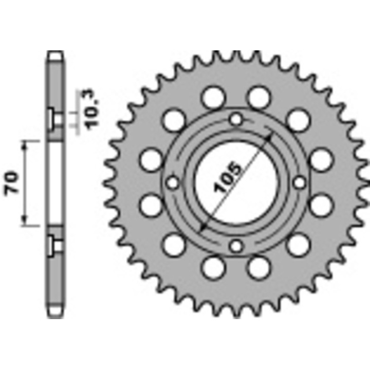 Couronne PBR acier standard - 530 278 34 C45 | Oxmoto